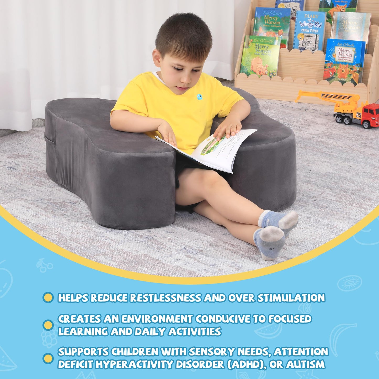 Hombys Health Soft Squeeze Sensory Seat for Kids