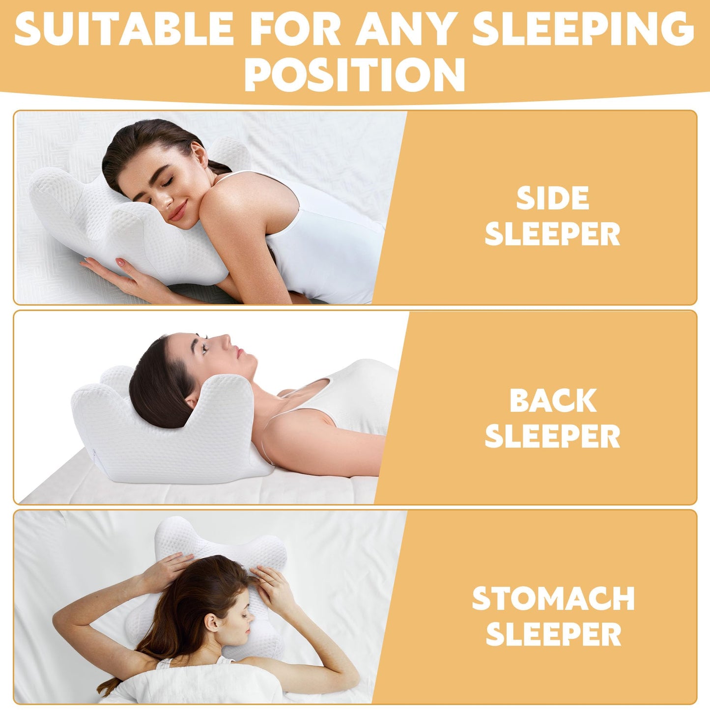 Hombys Health Ergonomic Air Layer Memory Foam Face & Neck Pillow
