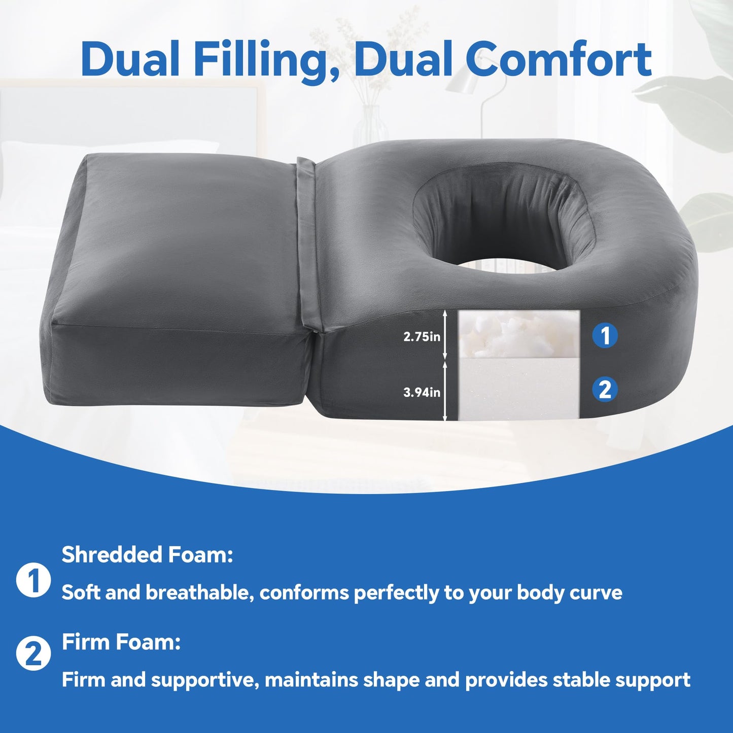 Hombys Health Extra Long BBL Pillow After Surgery
