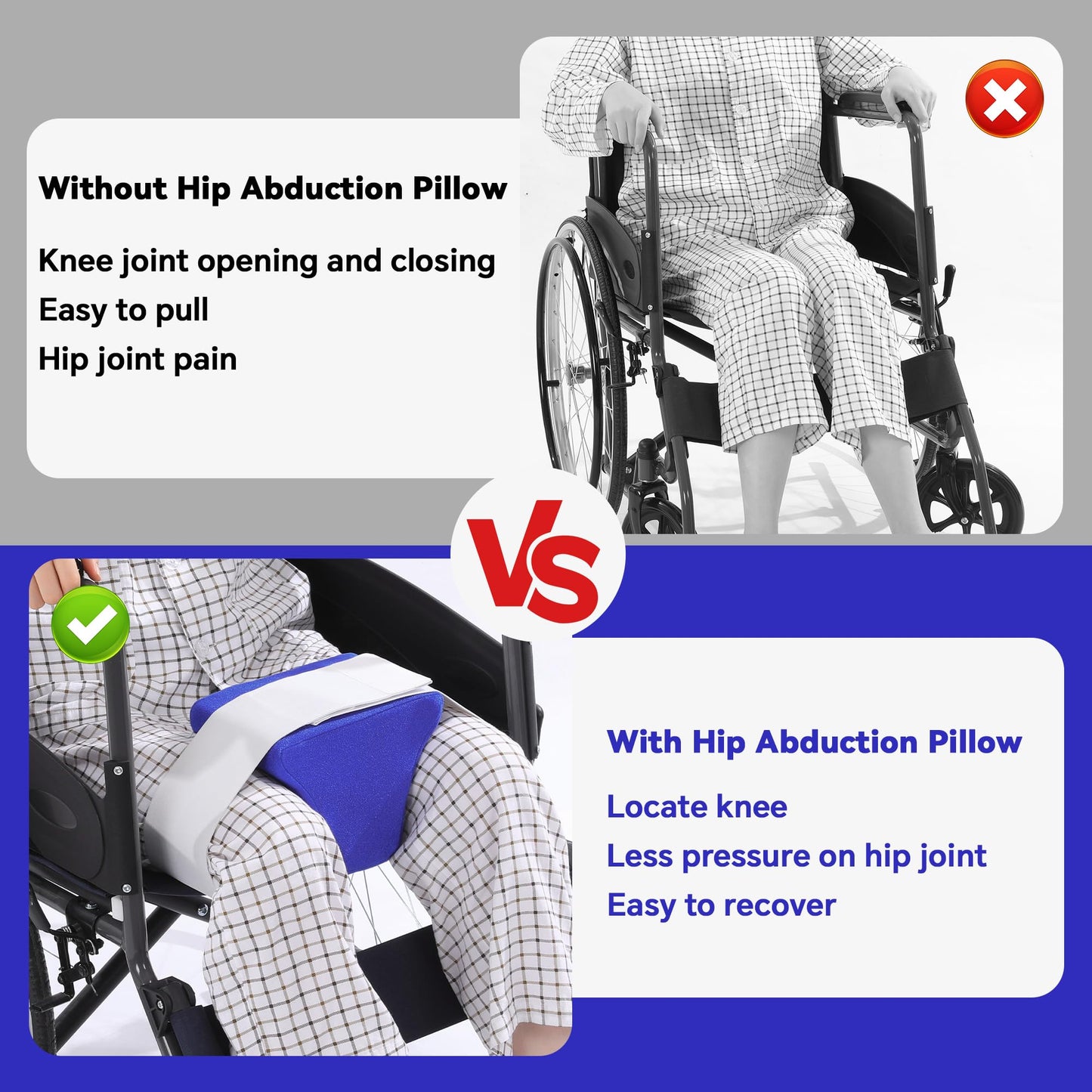 Hombys Health 2-in-1 Hip Abduction Pillow After Surgery