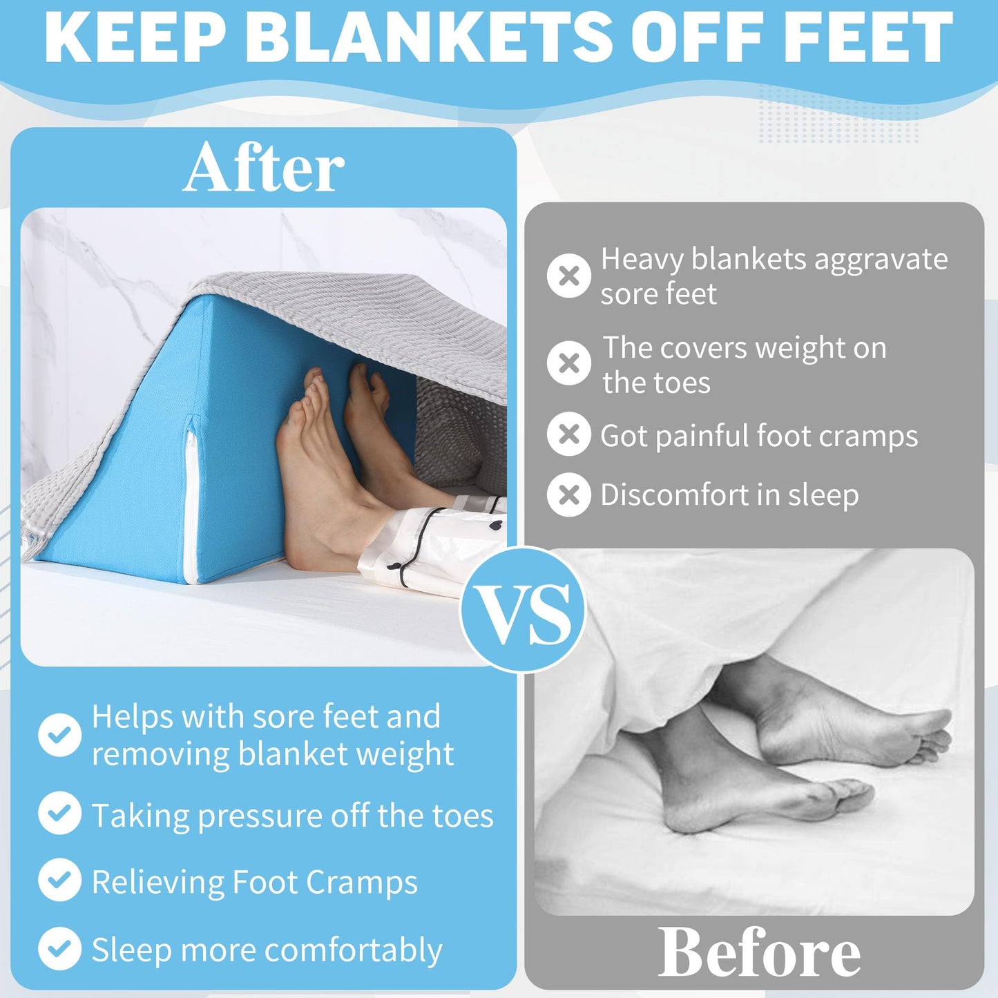 Blanket Lifter for Foot of Bed - Foot Tent Support for Surgery Recovery, Foot, Ankle & Leg Pain Relief