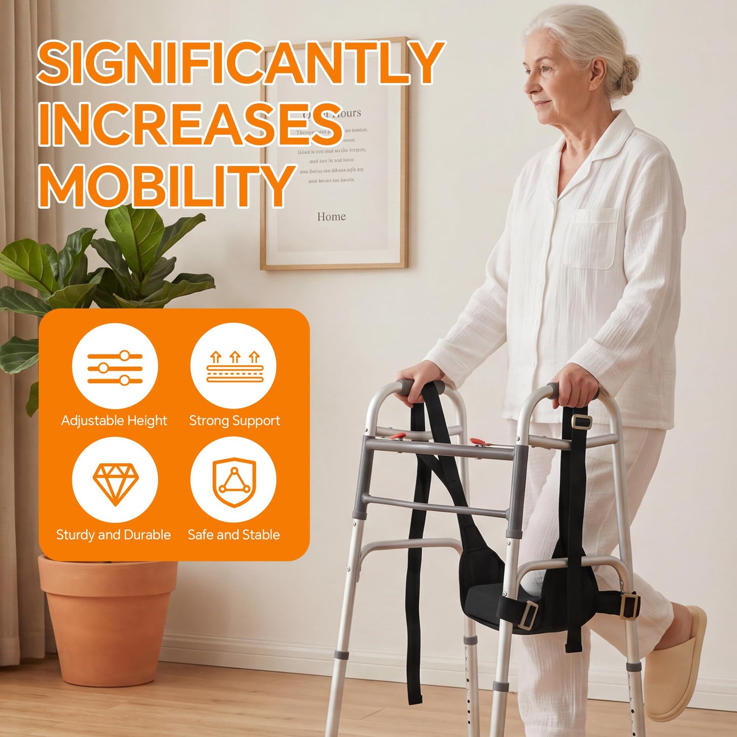 Knee Sling for Walker - Adjustable Leg Support Pad for Foot Surgery Recovery, Comfortable Foam Cushion