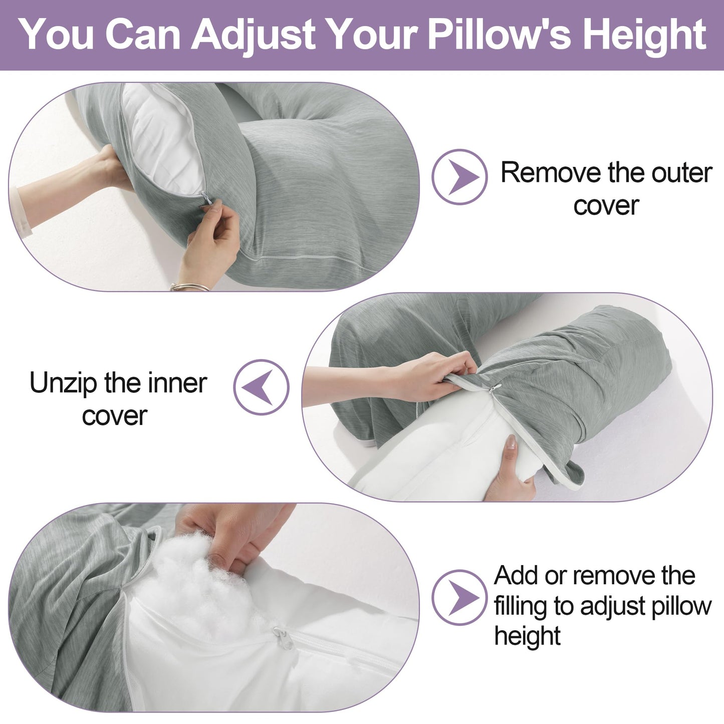 Hombys Health Cooling U-Shaped Body Pillow for Neck & Shoulder Support