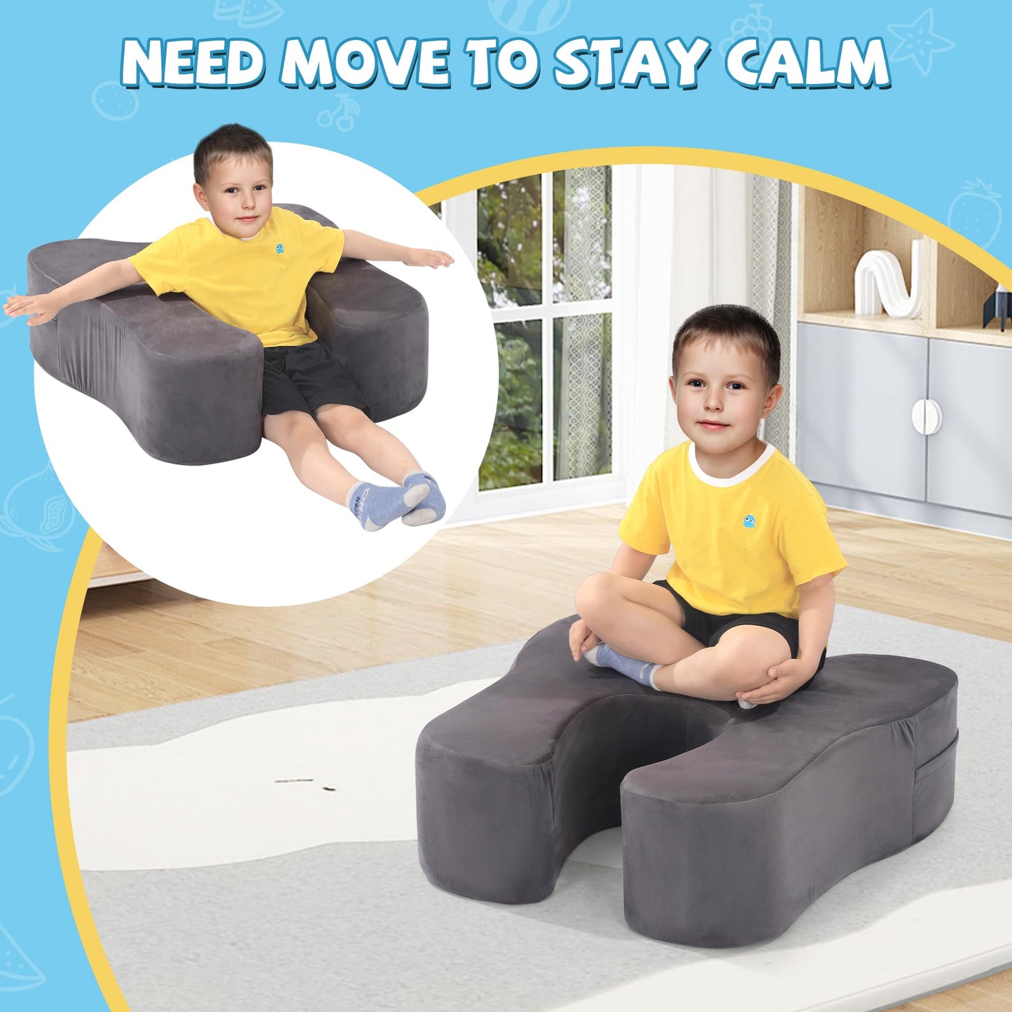 Hombys Health Soft Squeeze Sensory Seat for Kids