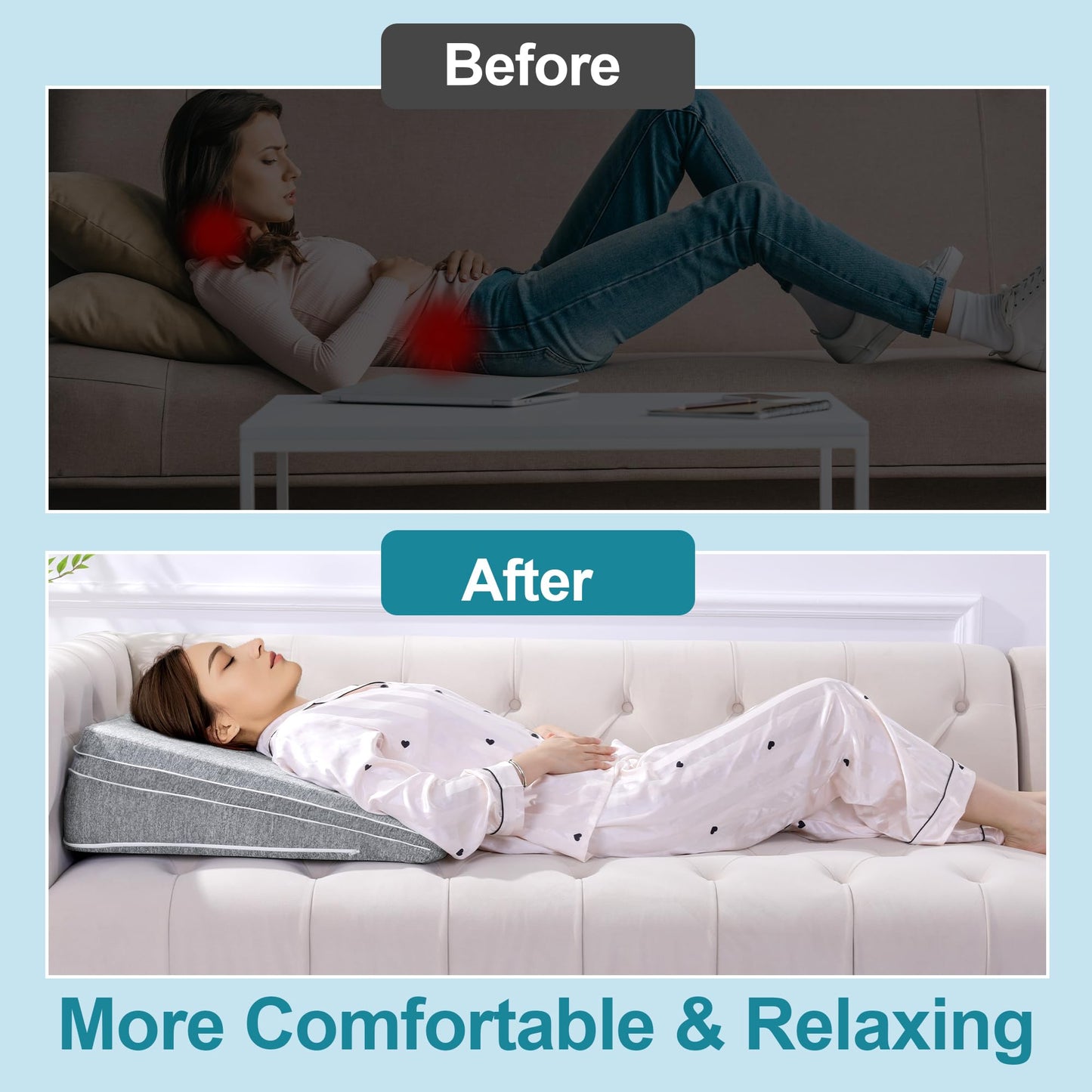 Hombys Health Adjustable Bed Wedge Pillow