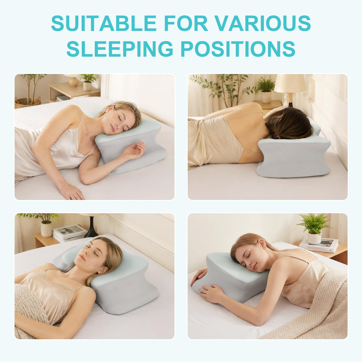 Hombys Health Ergonomic Ear Piercing Pillow for Side Sleeping – Memory Foam Ear Piercing Pillow, Large Ear Hole for Ear Pain & CNH Relief, Washable Cover