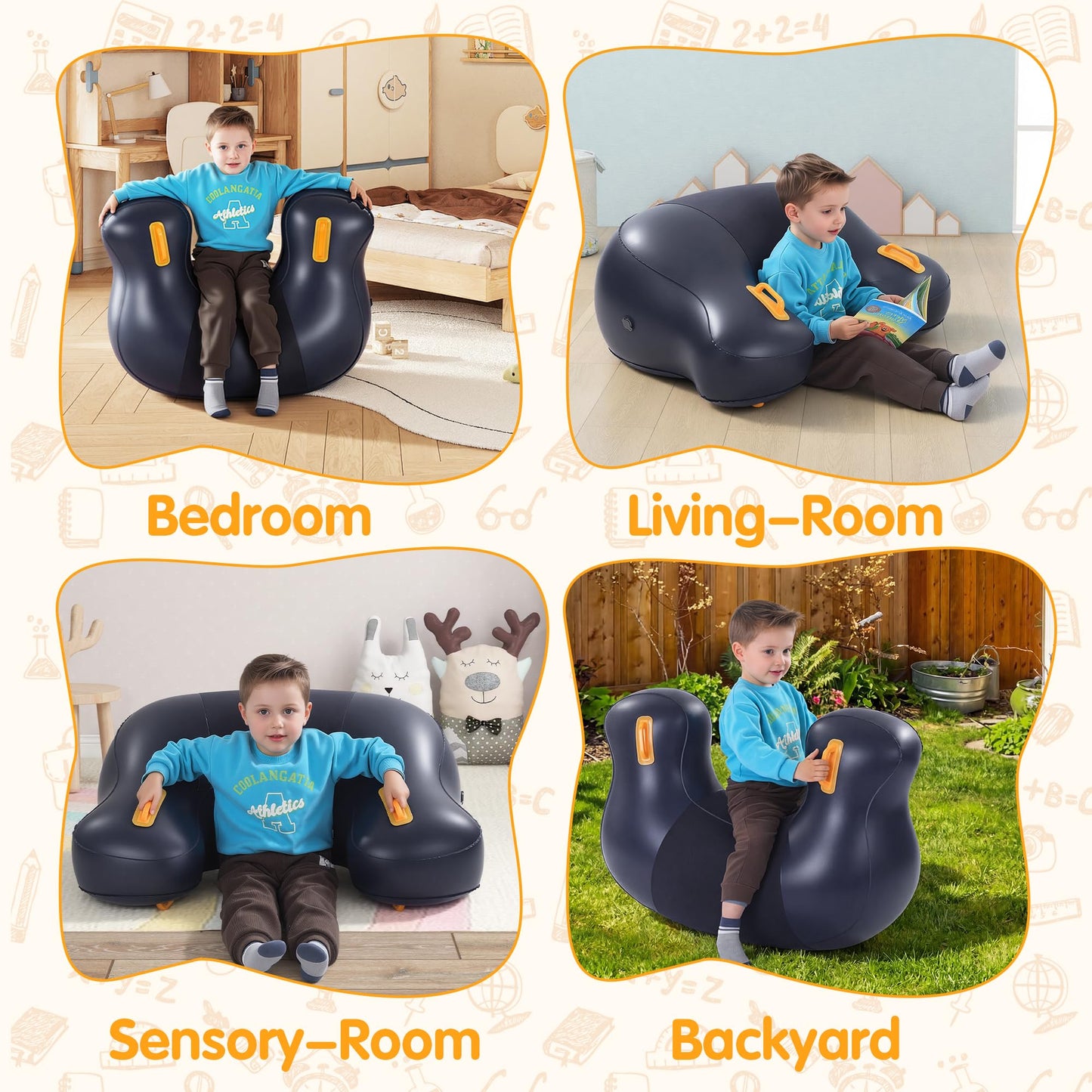 Inflatable Sensory Chair for Kids - Calming Compression Seat for Sensory Support, Durable Squeeze Chair for Special Needs Children