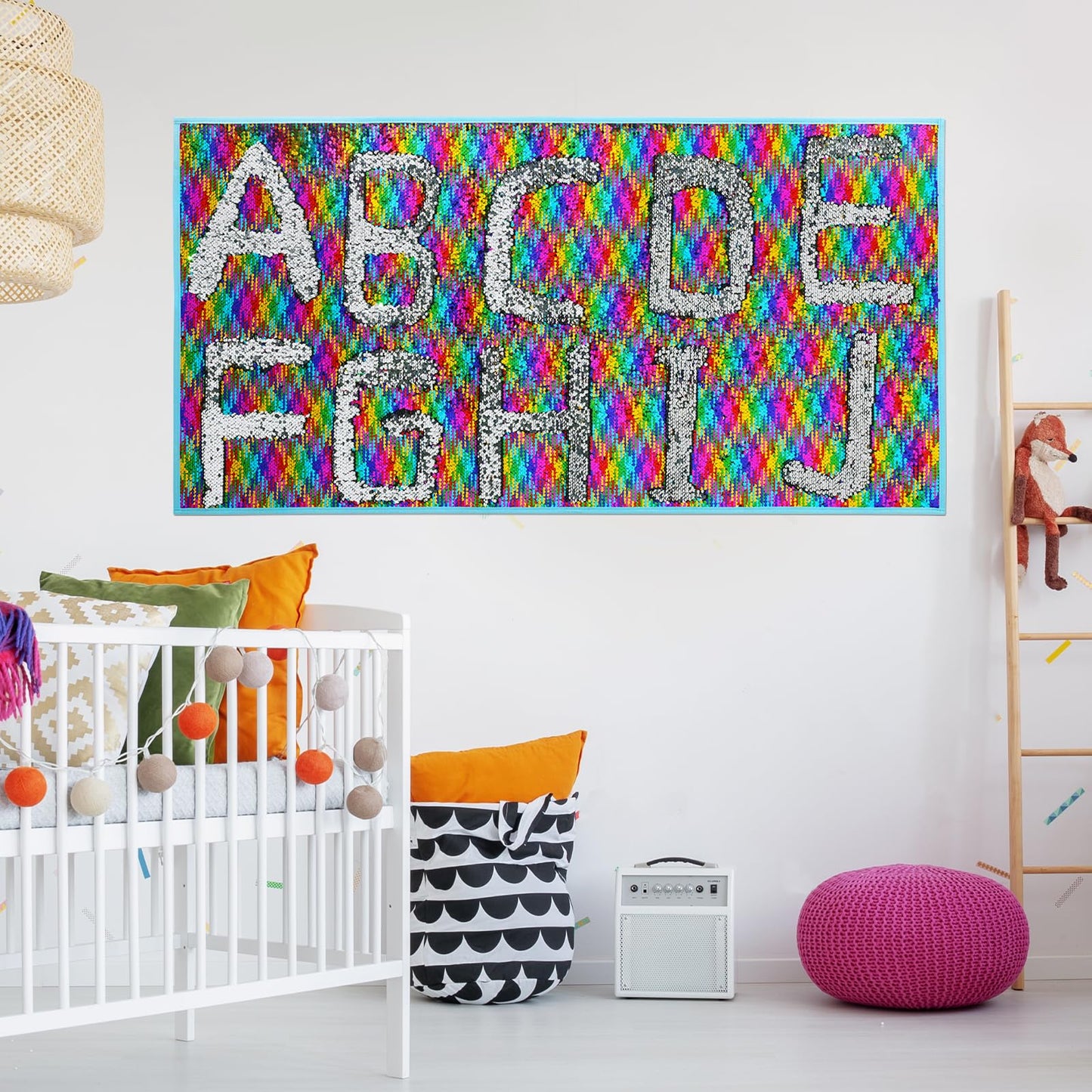 Hombys Health Reversible Sequin Wall Panel with Adhesive Backing