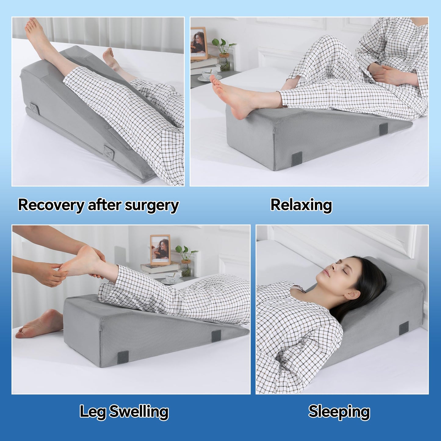 Hombys Health 2-in-1 Leg Elevation Pillow with Leg Lifter Strap